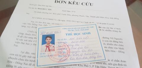 Gia đình ông Tín gửi đơn kêu cứu tới các cơ quan chức năng làm rõ nguyên nhân tử vong của cháu Kiệt